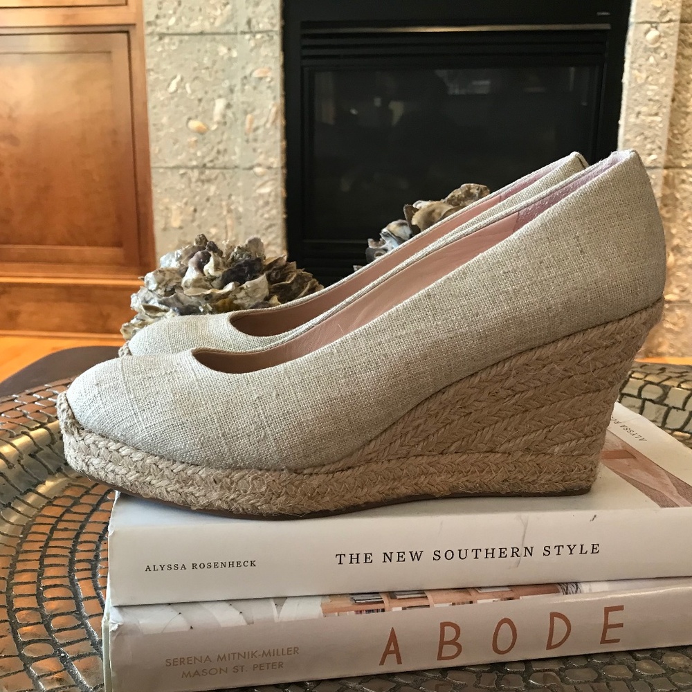 J. CREW SEVILLE METALLIC ESPADRILLE WEDGES - Picture 6 of 14